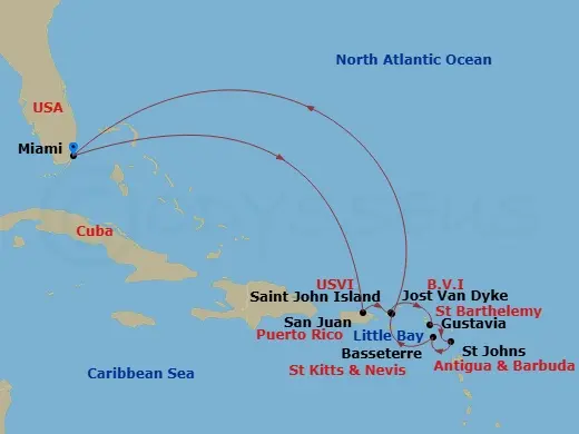 Itinerary schematic diagram