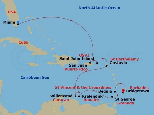 Itinerary schematic diagram