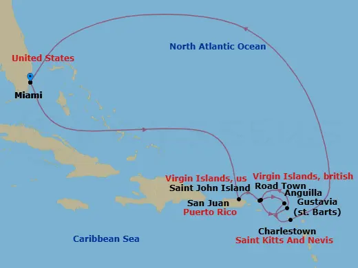 Itinerary schematic diagram