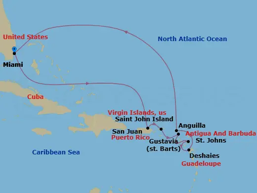 Itinerary schematic diagram