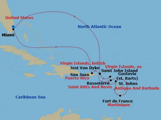 Itinerary schematic diagram