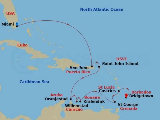 Itinerary schematic diagram