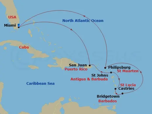 Itinerary schematic diagram