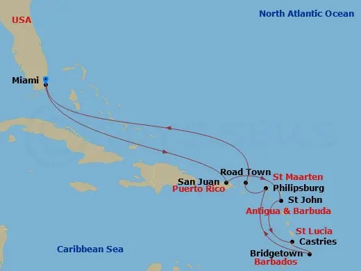 Itinerary schematic diagram