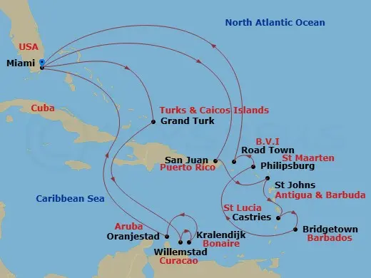 Itinerary schematic diagram