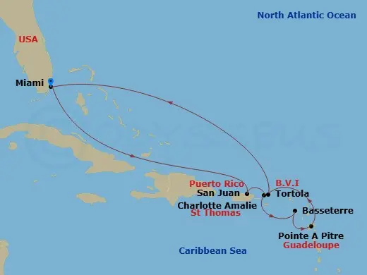 Itinerary schematic diagram
