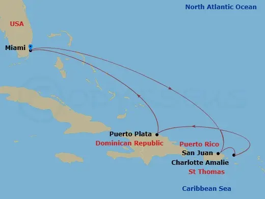 Itinerary schematic diagram