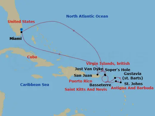 Itinerary schematic diagram