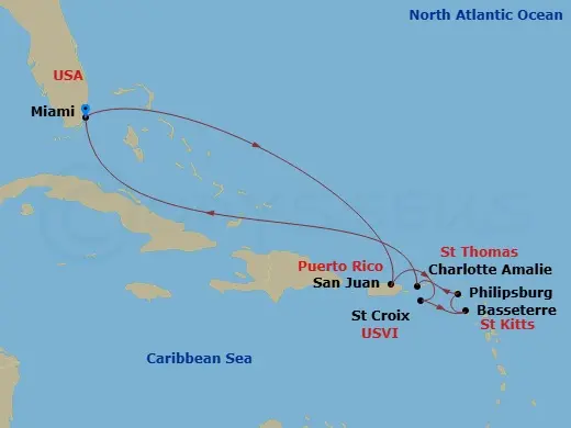 Itinerary schematic diagram