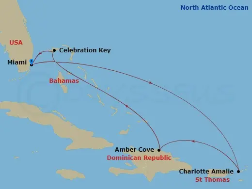 Itinerary schematic diagram