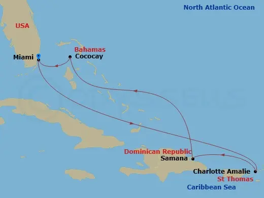 Itinerary schematic diagram
