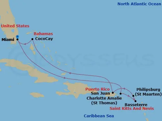 Itinerary schematic diagram