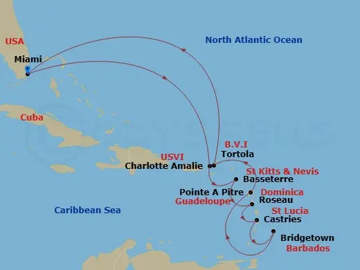 Itinerary schematic diagram