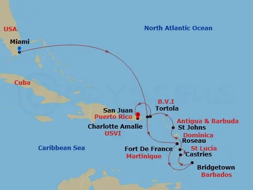 Itinerary schematic diagram