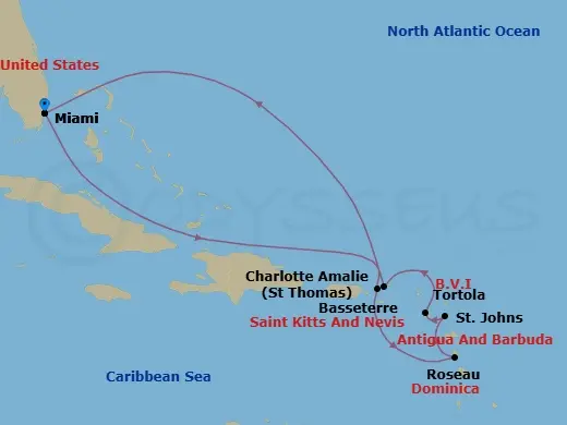 Itinerary schematic diagram