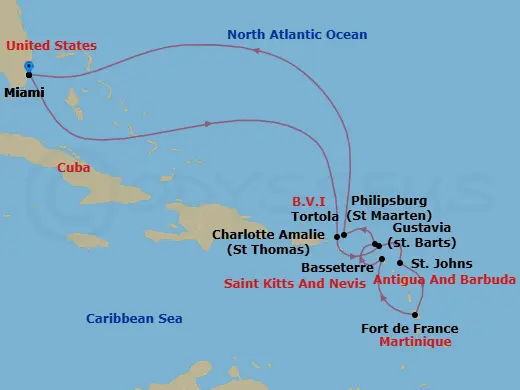 Itinerary schematic diagram