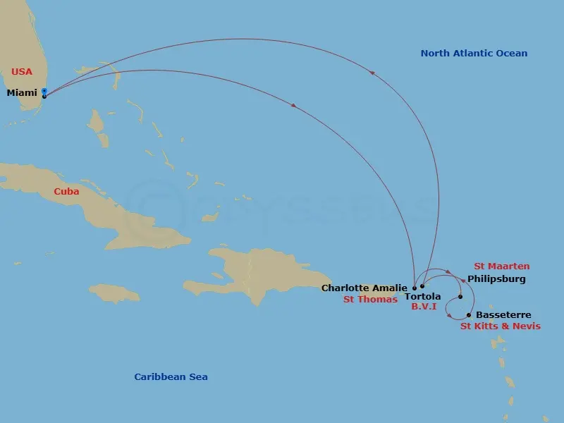 Itinerary schematic diagram
