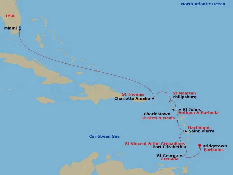 Itinerary schematic diagram