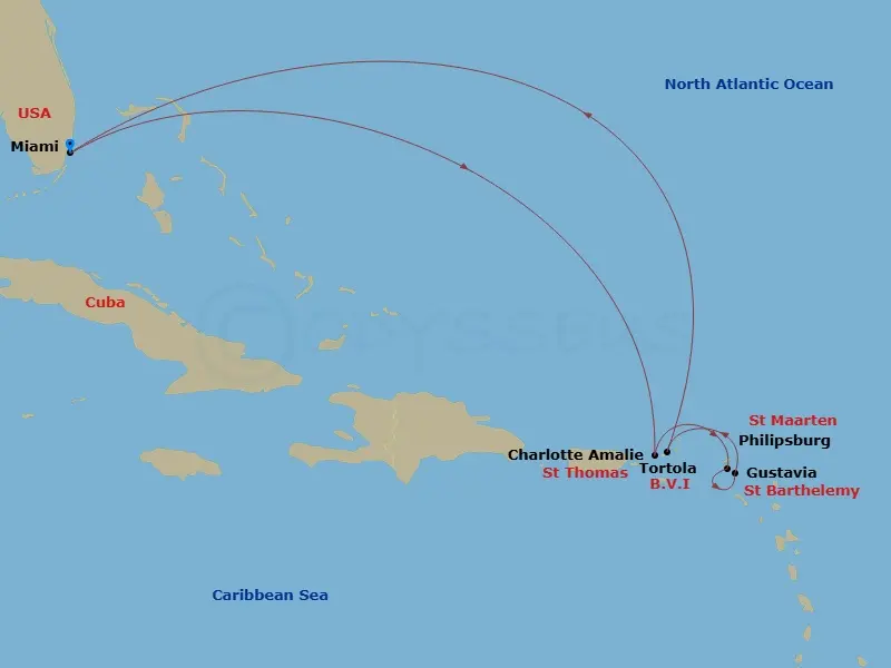 Itinerary schematic diagram