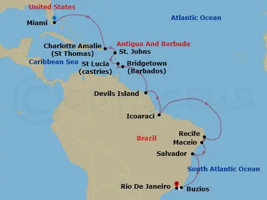 Itinerary schematic diagram