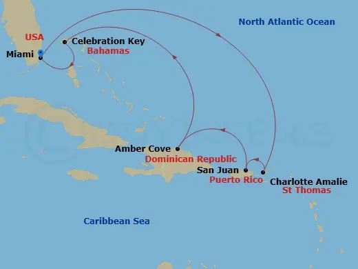 Itinerary schematic diagram