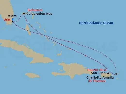 Itinerary schematic diagram