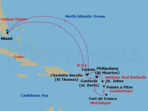 Itinerary schematic diagram