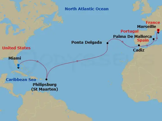 Itinerary schematic diagram