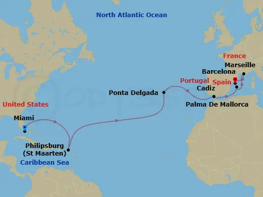 Itinerary schematic diagram