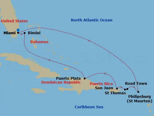 Itinerary schematic diagram