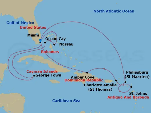 Itinerary schematic diagram