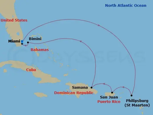 Itinerary schematic diagram