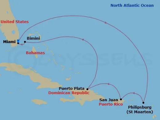 Itinerary schematic diagram