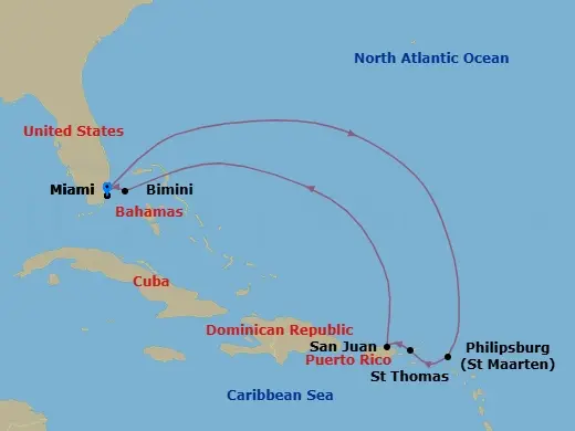 Itinerary schematic diagram