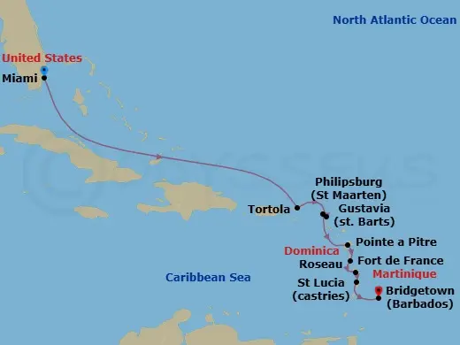 Itinerary schematic diagram