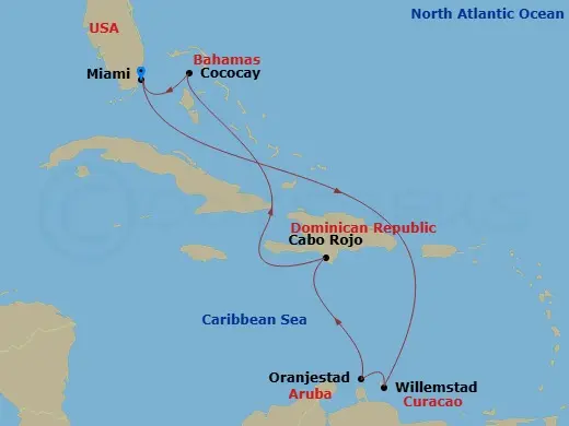 Itinerary schematic diagram