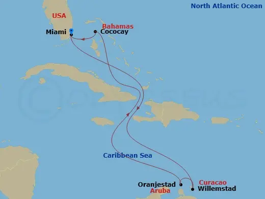 Itinerary schematic diagram