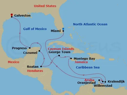 Itinerary schematic diagram