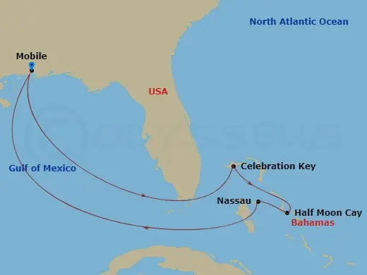 Itinerary schematic diagram