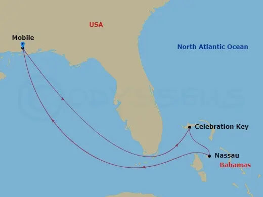 Itinerary schematic diagram