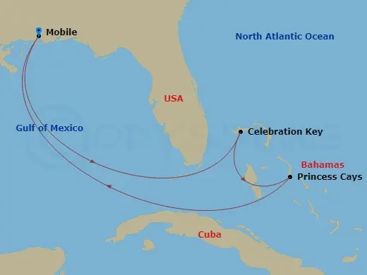 Itinerary schematic diagram