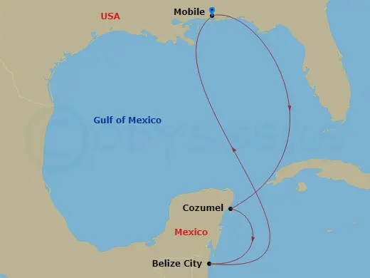 Itinerary schematic diagram