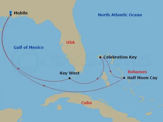 Itinerary schematic diagram