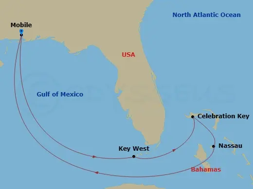 Itinerary schematic diagram