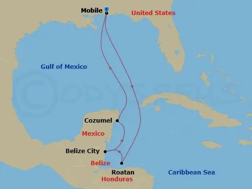 Itinerary schematic diagram