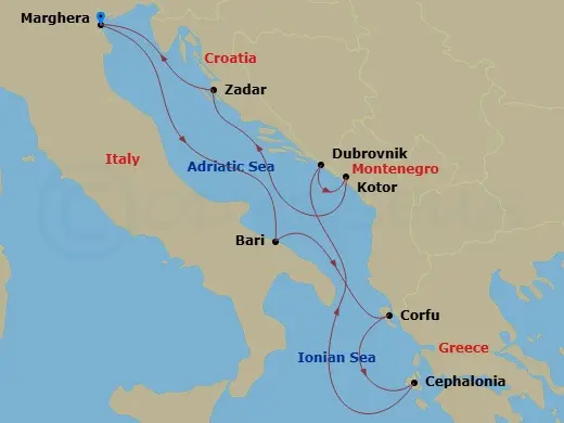 Itinerary schematic diagram