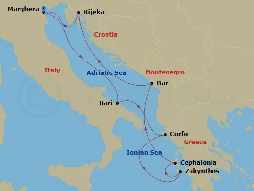Itinerary schematic diagram