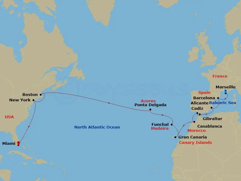 Itinerary schematic diagram