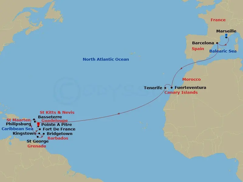 Itinerary schematic diagram