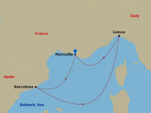 Itinerary schematic diagram